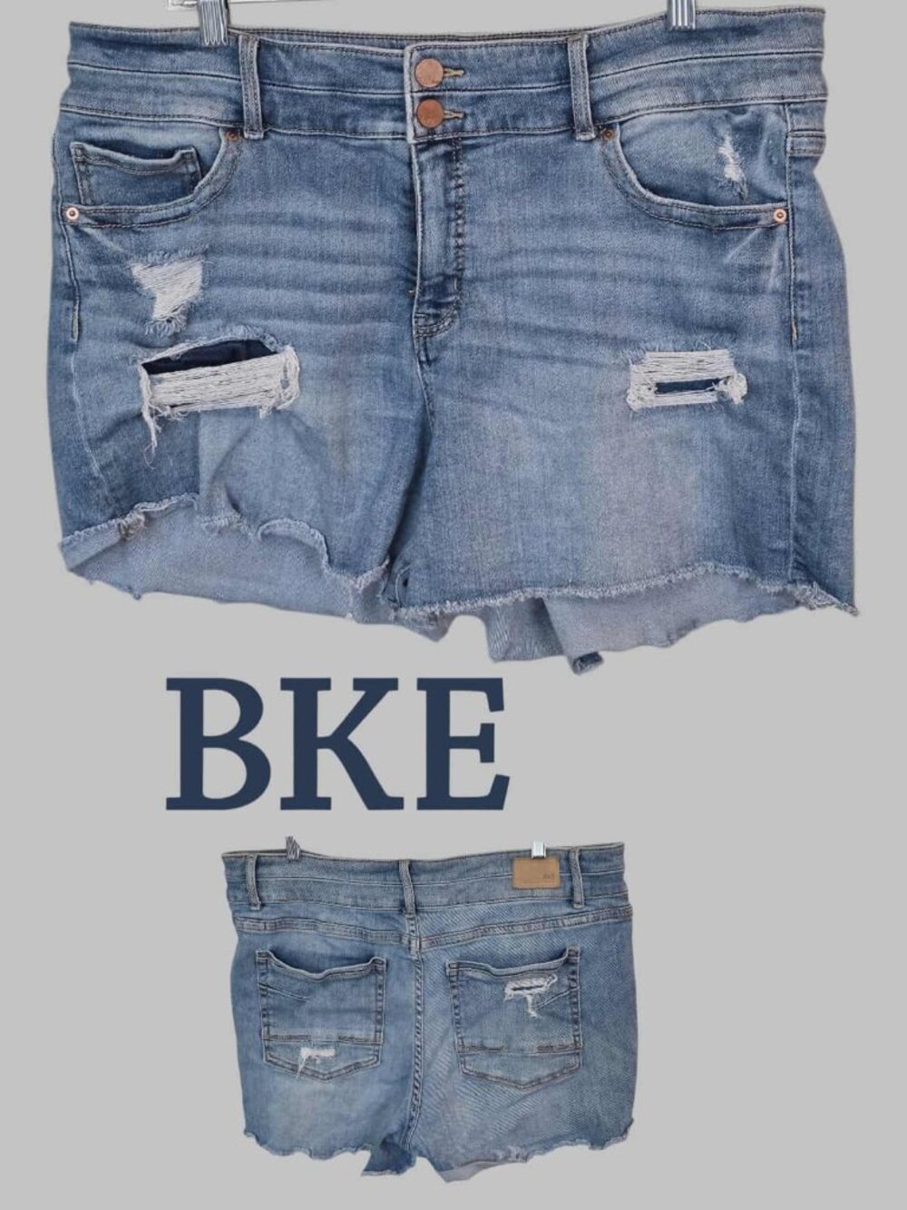 BKE Gabby Distressed Denim Jean Casual Summer Shorts Womens 36